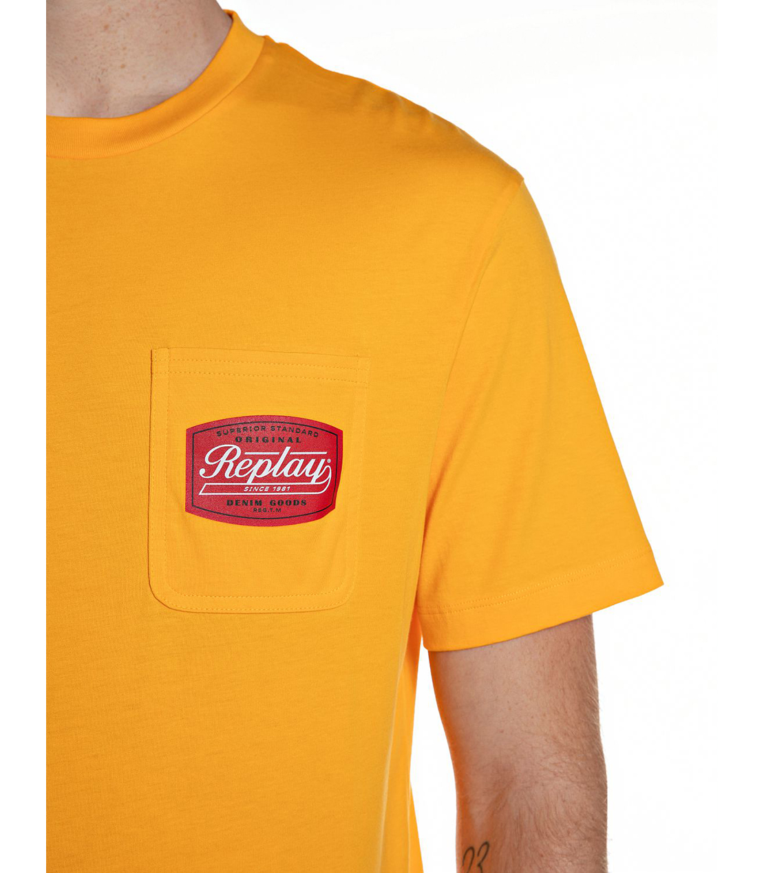 ベーシックジャージーレトロプリント ポケTシャツ 詳細画像 イエロー 4